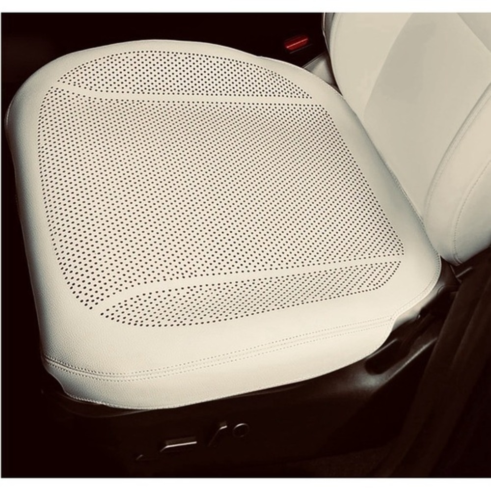 Nappa Leather Car Front Seat Bottom‎ Cover for 2025-2026 Tesla Model Y/3 Ivory